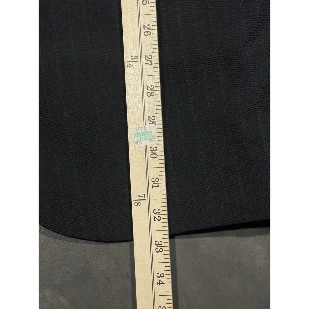 Towncraft Mens‎ Blazer Jacket Size 44L Tall Black Striped 2 Button Sport F-82